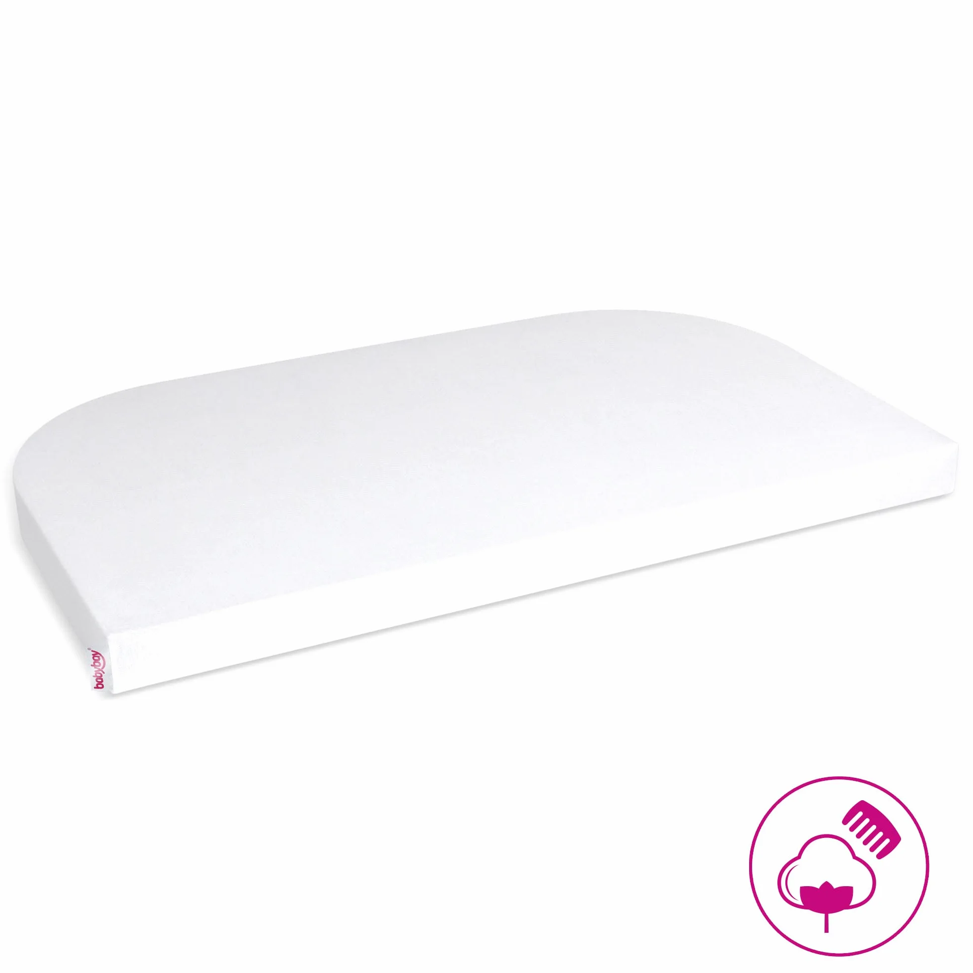 babybay Jersey prześcieradło z gumką Deluxe z membraną pasuje do modelu oryginalnego, białe, 81 x 42 cm (pojedyncze opakowanie)