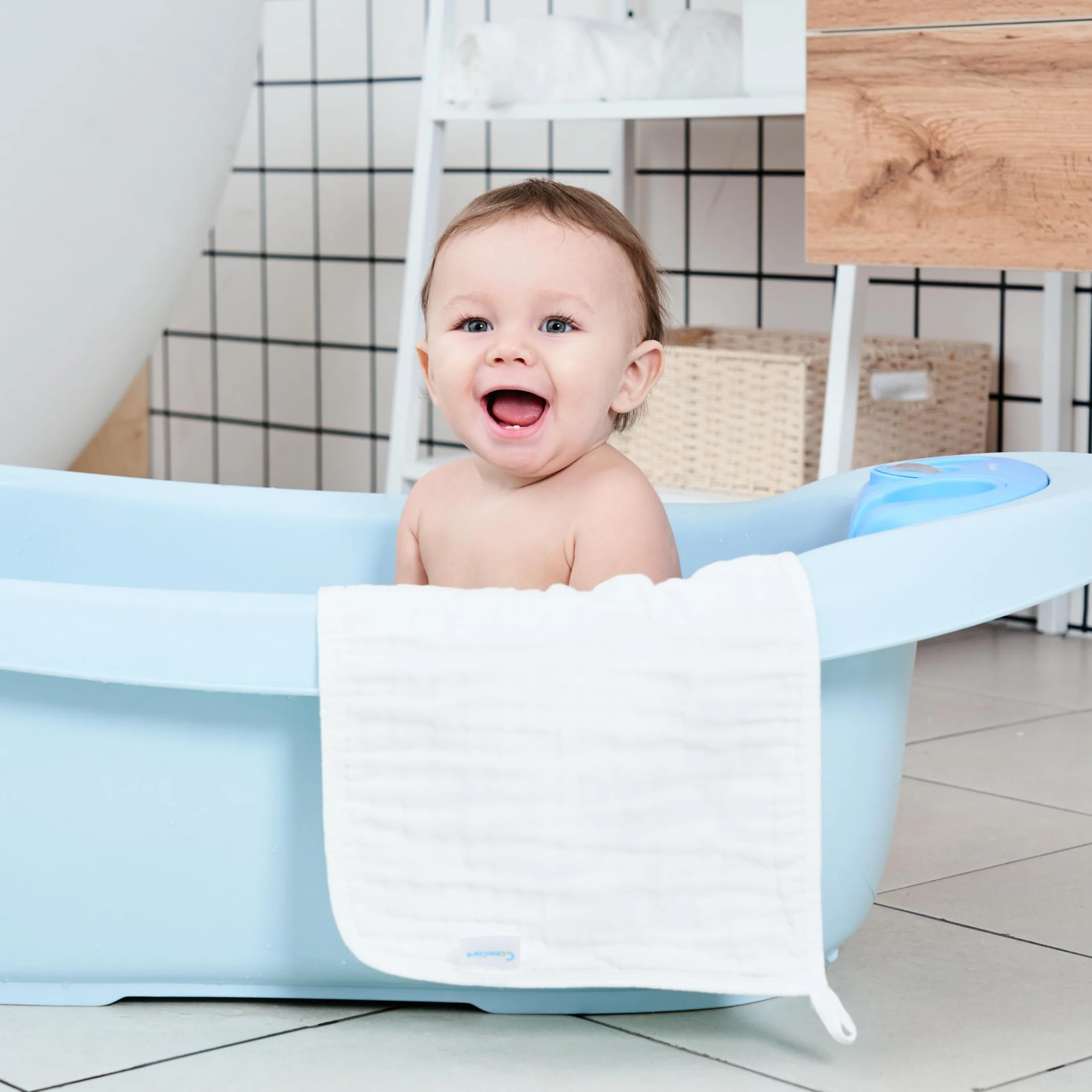 CottCare Muślinowe ściereczki do odbijania dla niemowląt, 100% bawełna, duże, 50 x 25 cm, 6 warstw, pogrubione, super miękkie i chłonne, 6 szt., białe