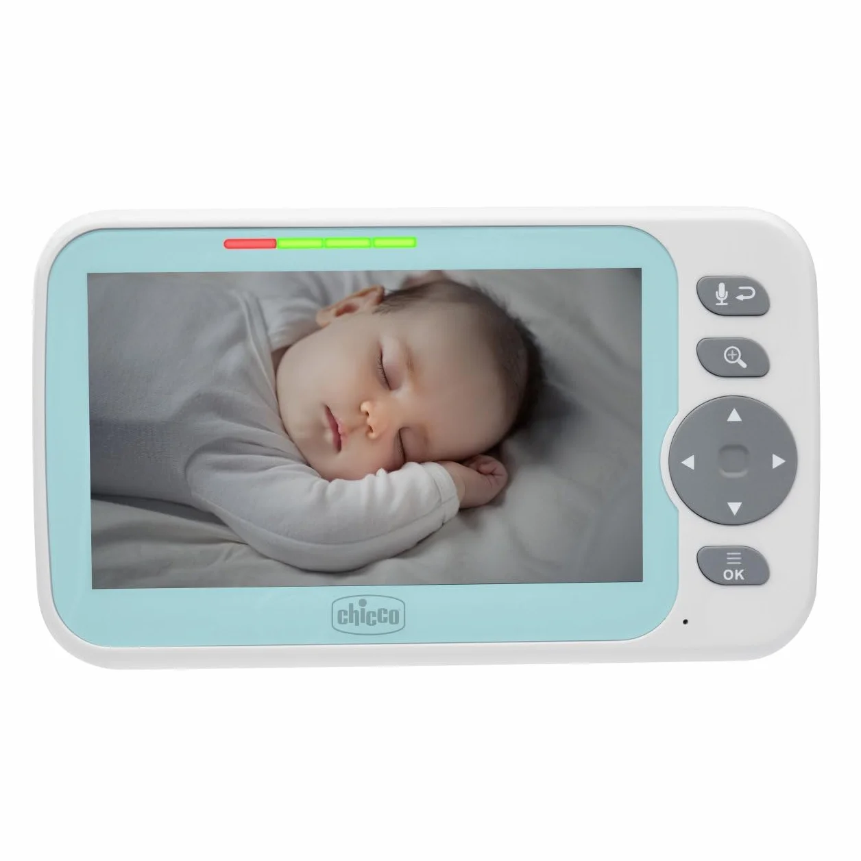 Wideo Babyphone Evolution, zmotoryzowana obrotowa kamera dla niemowląt i dzieci z kolorowym ekranem 5, zasięg 220 m, noktowizor, termometr, białe melodie dźwięku, mikrofon i głośnik