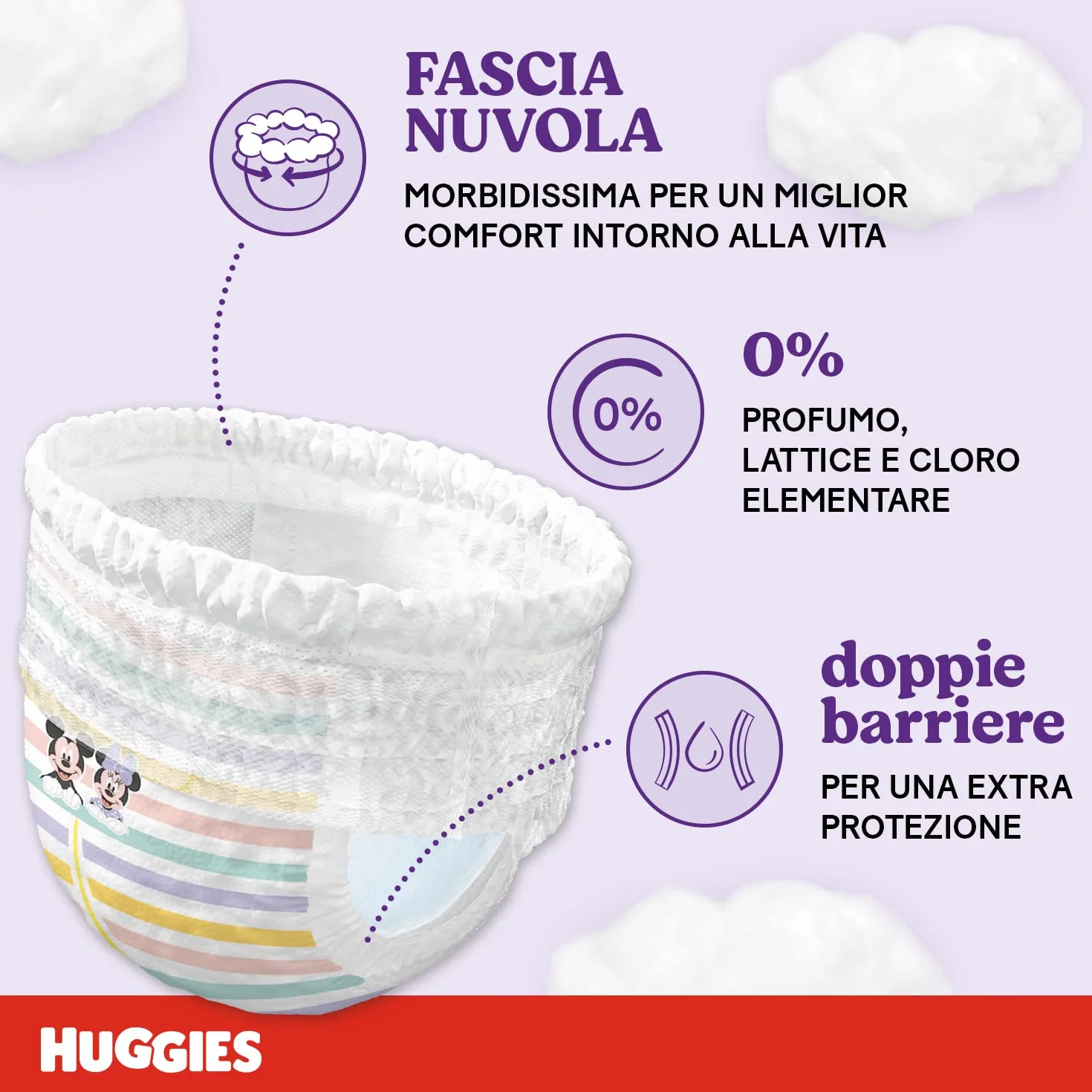 Huggies Ultra Comfort, pieluchy Rozmiar 5 (12-17 kg), oddychające majtki, projekt Disneya, opakowanie zapasowe, 56 sztuk