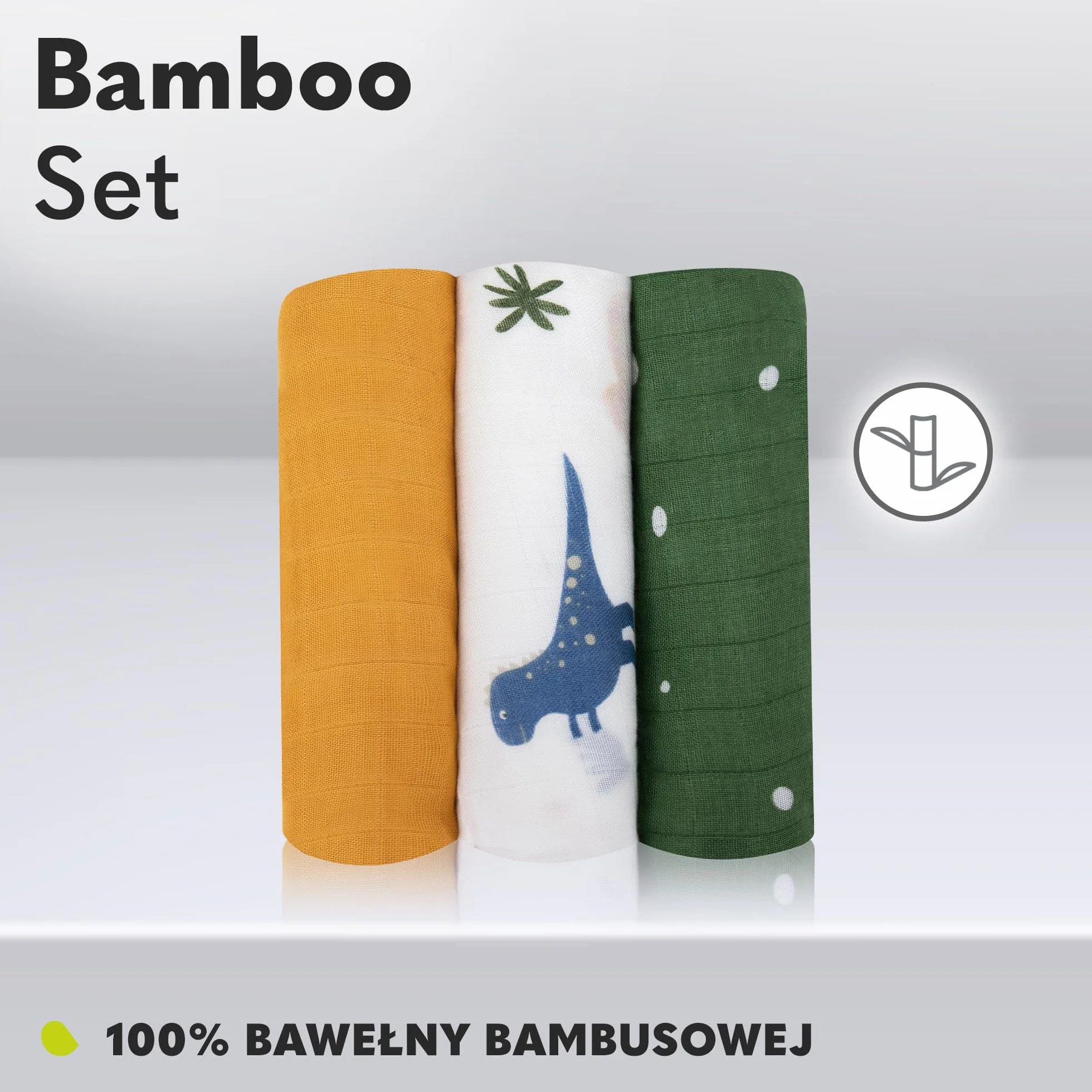 LIONELO Bamboo Set 3szt naturalne pieluszki bambusowe 70x70 od 1 dnia życia, antybakteryjne, przeciwgrzybiczne, hipoalergiczne, delikatny, miękki, kocyk, podkład do przewijania