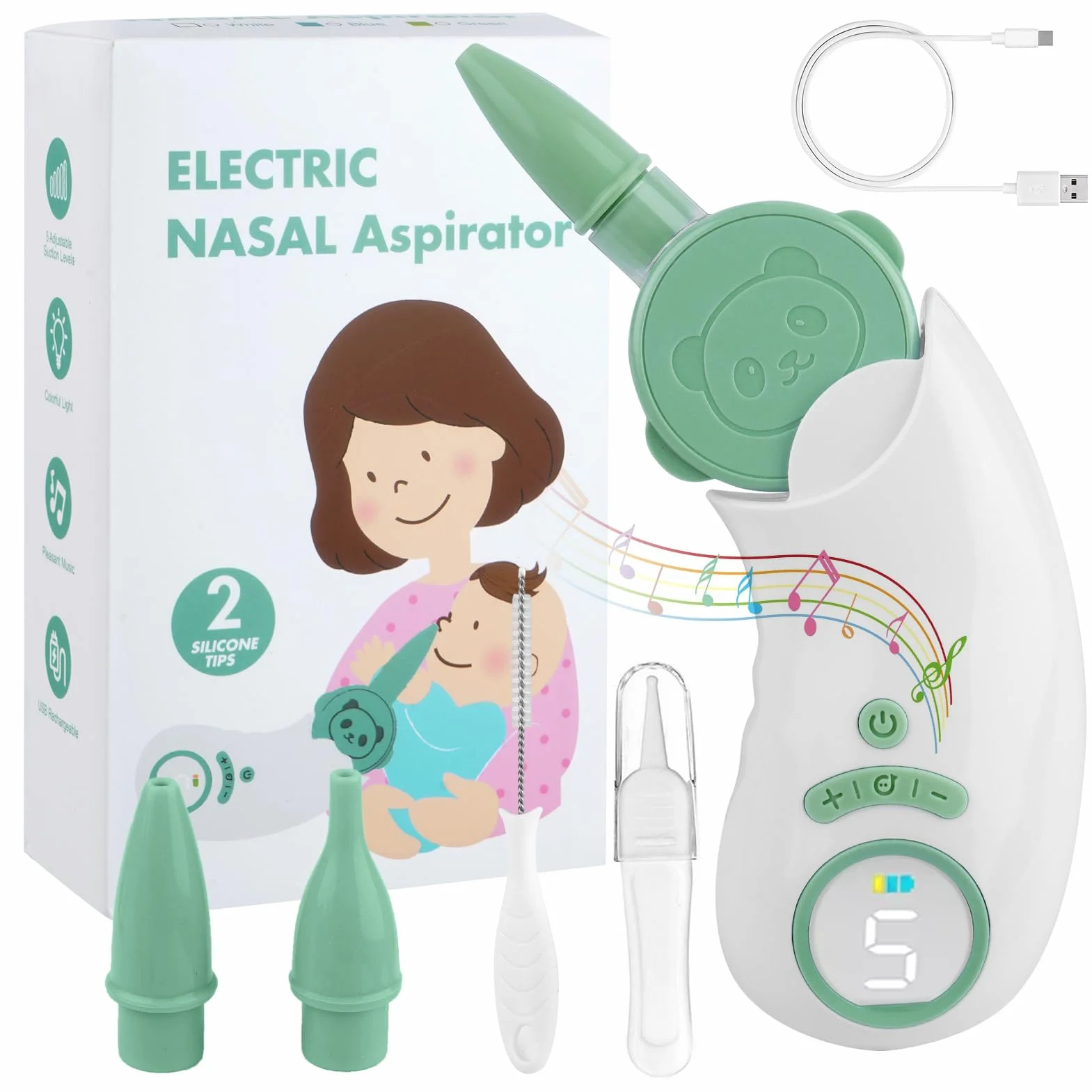 GIBOHOM Elektryczny aspirator do nosa dla niemowląt
