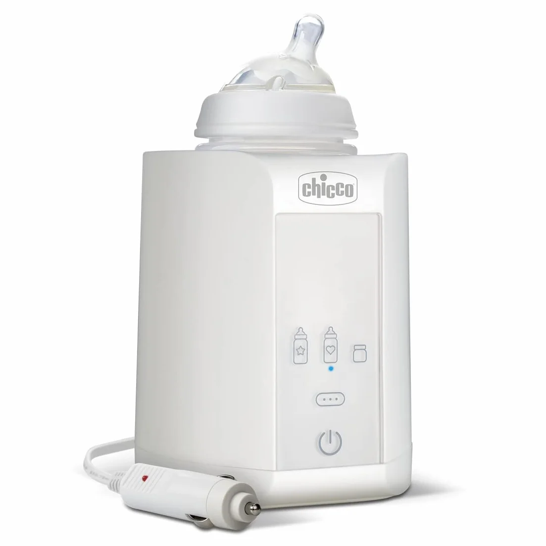 Chicco Podgrzewacz do butelek domowych i podróżnych, z 2 programami i automatycznym wyłączaniem, odpowiednia temperatura ogrzewania, podgrzewacz do jedzenia dla niemowląt, odpowiedni do słoików, 110