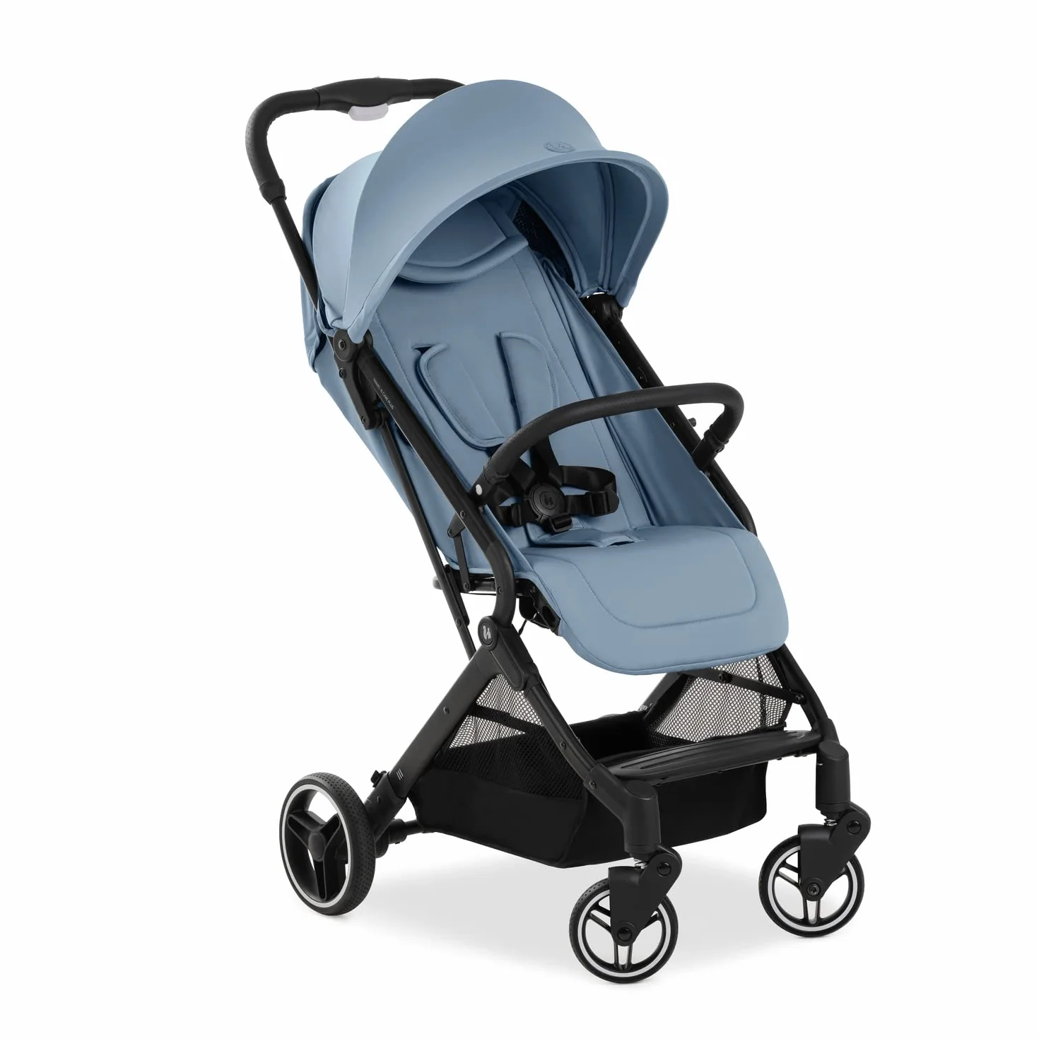 Hauck Wózek podróżny Travel N Care Plus z funkcją leżenia, tylko 7,2 kg, ochrona przed promieniowaniem UV 50+, obciążenie do 25 kg (22 kg dziecka + kosz 3 kg), mały składany (Dusty Blue)