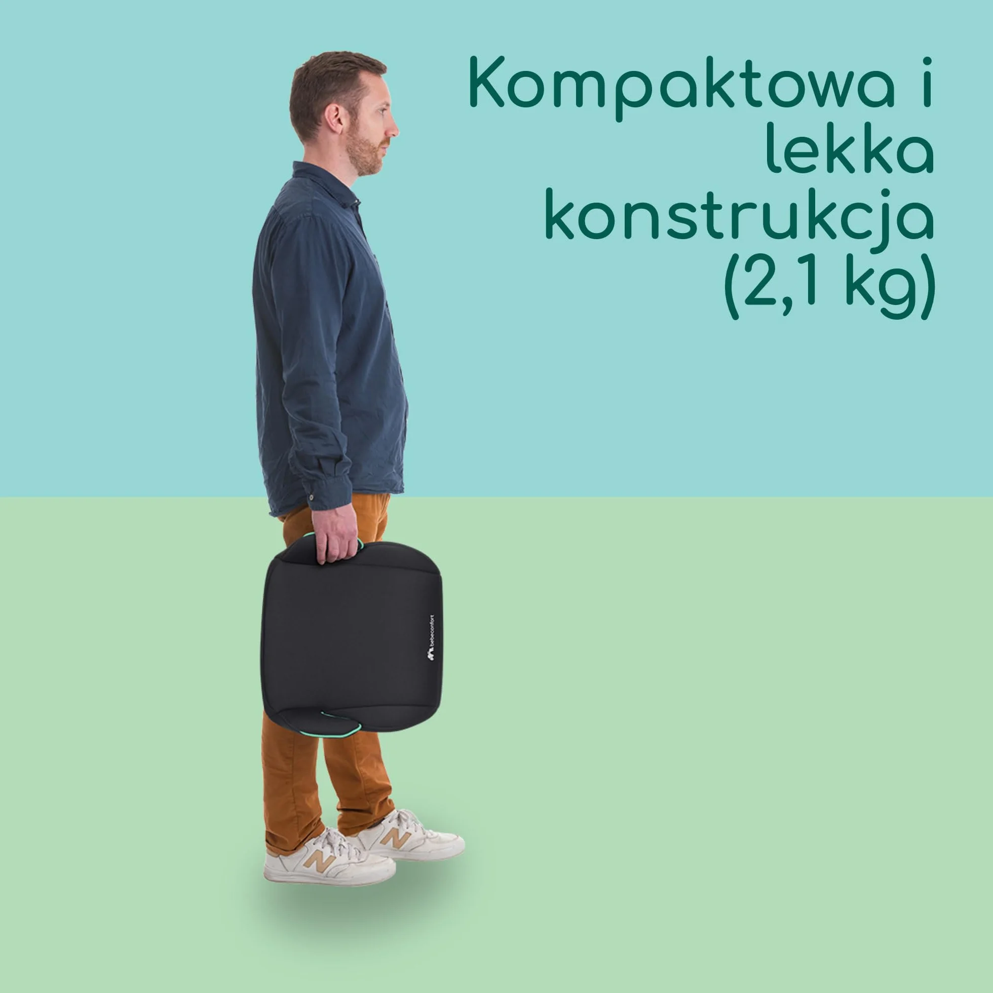 Bebeconfort Manga i-Fix, Booster dla starszaka, Fotelik typu booster z miękką poduszką i systemem ISOFIX, Lekki wyściełany fotelik booster dla starszaka, 6–12 lat, 22–36 kg, 128–150 cm, Tinted Black