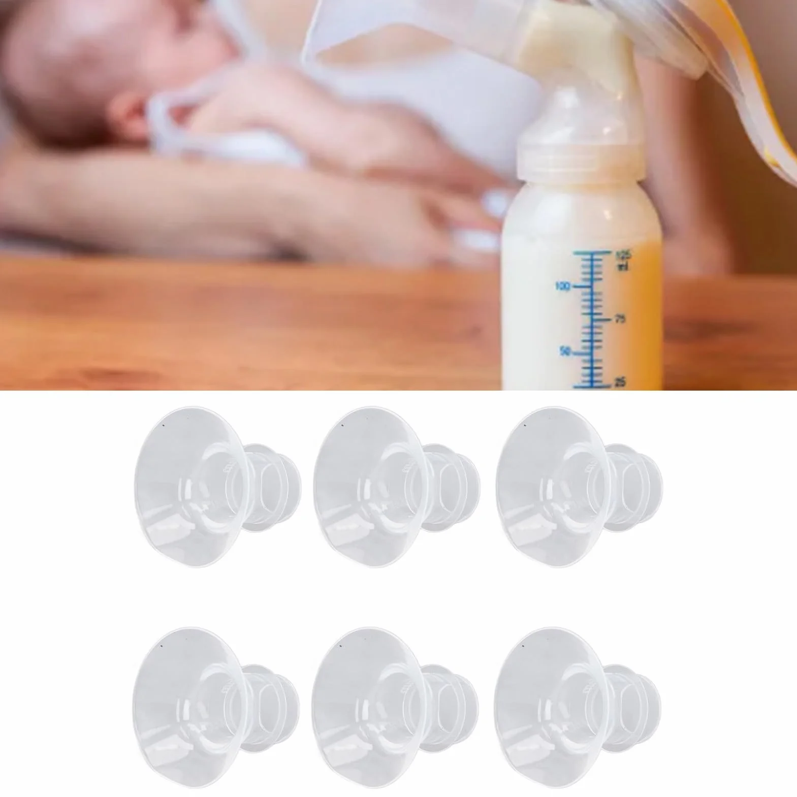 6 szt. Wkładki Kołnierzowe MomMed Poręczne Miseczki Laktator do Noszenia Zmniejsz Tunel 24 Mm do Innego Odpowiedniego Rozmiaru (17 MM)