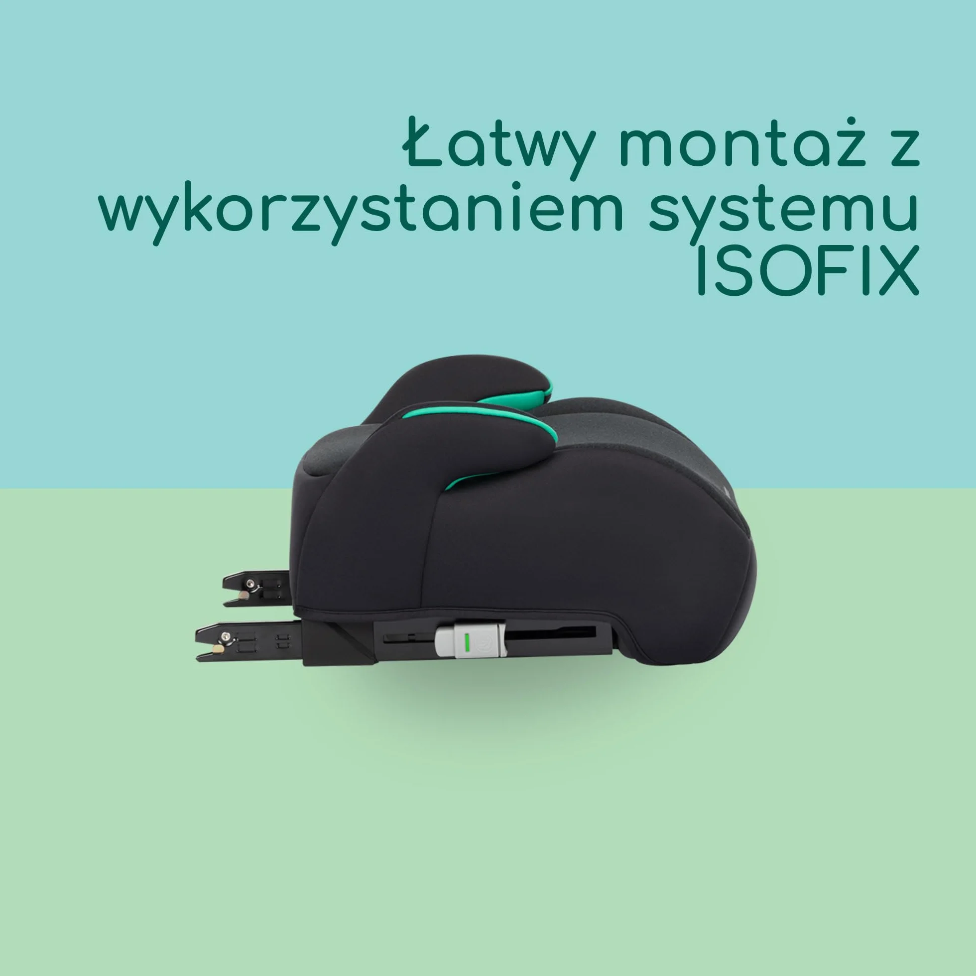 Bebeconfort Manga i-Fix, Booster dla starszaka, Fotelik typu booster z miękką poduszką i systemem ISOFIX, Lekki wyściełany fotelik booster dla starszaka, 6–12 lat, 22–36 kg, 128–150 cm, Tinted Black