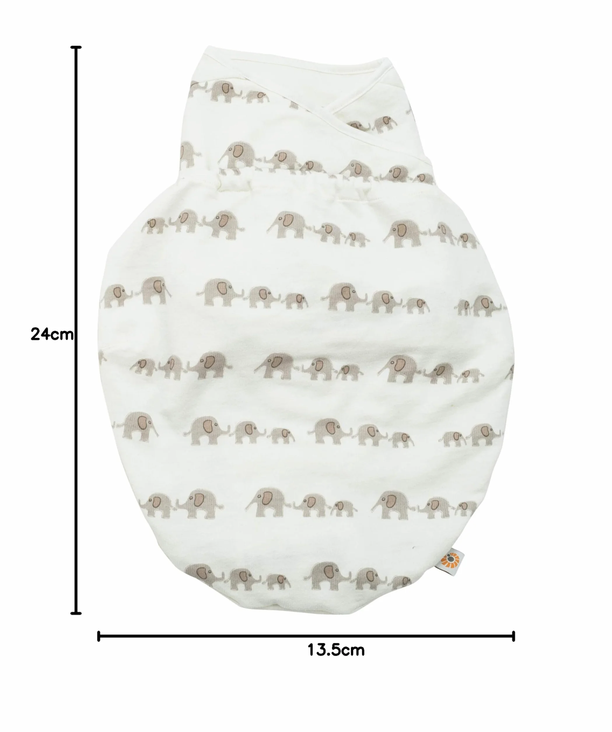 Ergobaby Ergonomiczna Owijka dla Niemowląt Swaddler, Kieszenie na Ramionach Utrudniające Rozwinięcie, Wyjmowana Kieszeń na Nogi, Wzór w Słonie