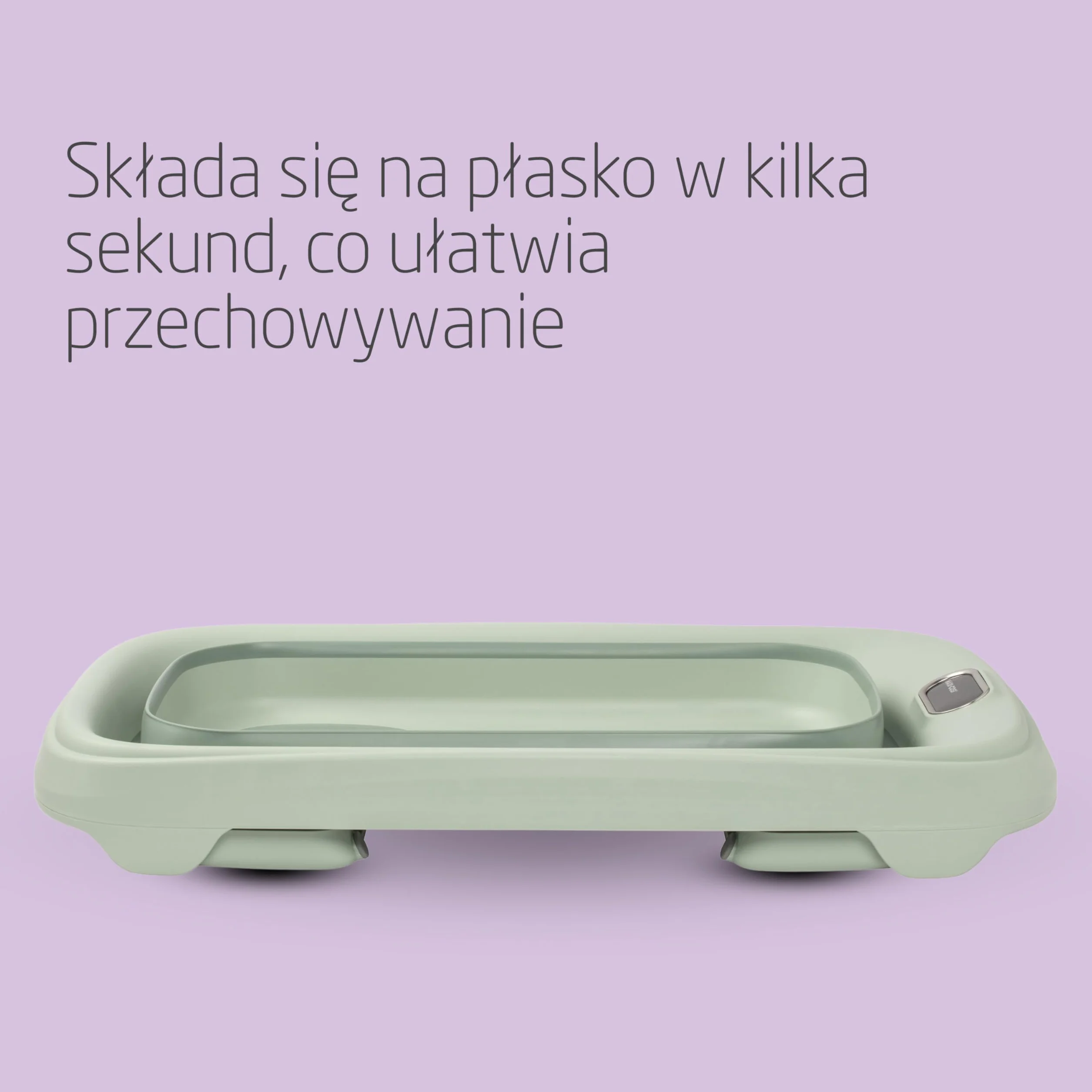 Maxi-Cosi Indigo Składana Wanienka dla Niemowląt, 0-4 lata, Wanienka dla Dziecka, Zabudowany Termometr HighSense, Antypoślizgowa, Hak do Zawieszania, Składana na Płasko, Sage Green