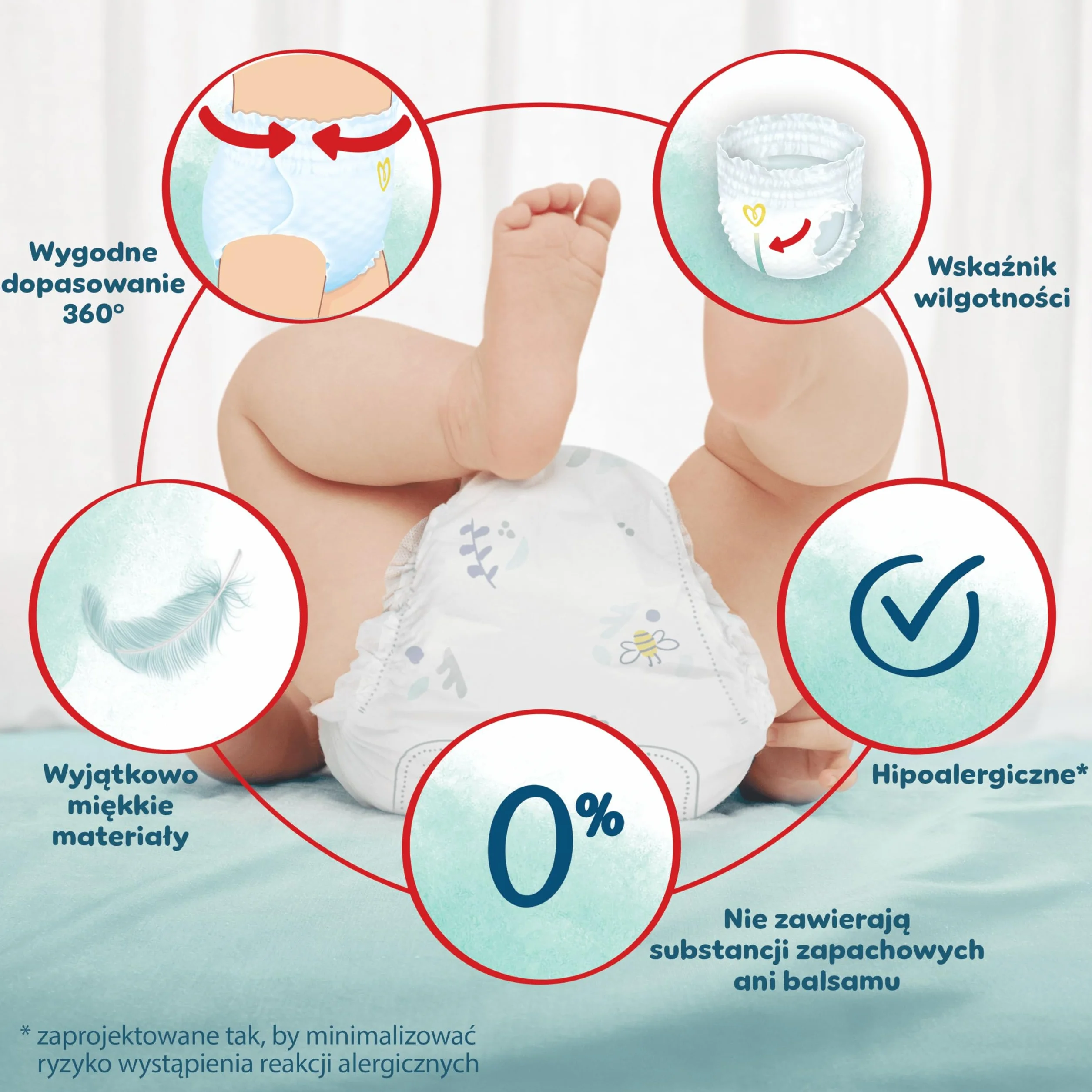 Pampers Harmonie Pantsy rozmiar 6, 132 pieluszki, 15kg+, ochrona delikatnej skóry i taśma 360° Comfort Fit