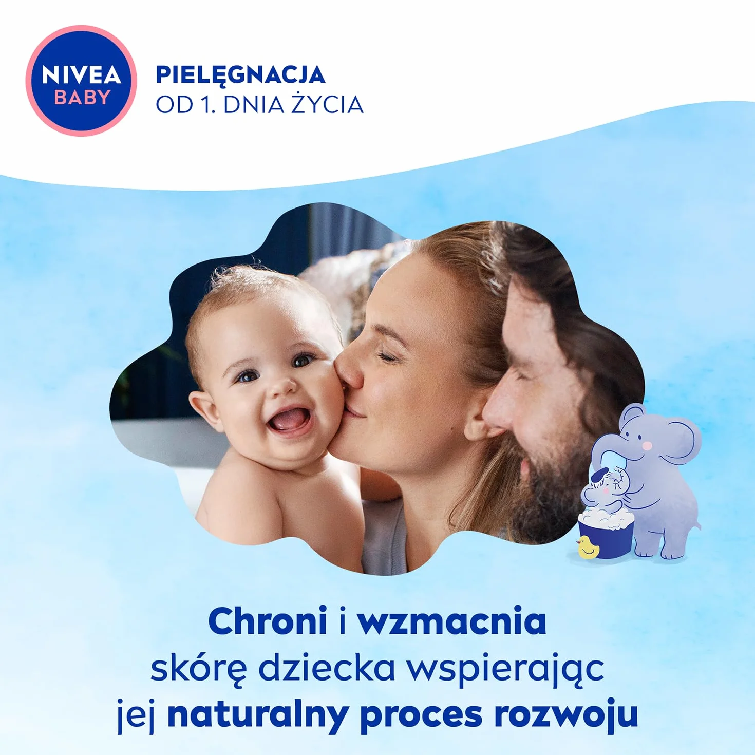 NIVEA BABY Żel 2w1 do Mycia Ciała i Włosów, 500 ml z Pompką