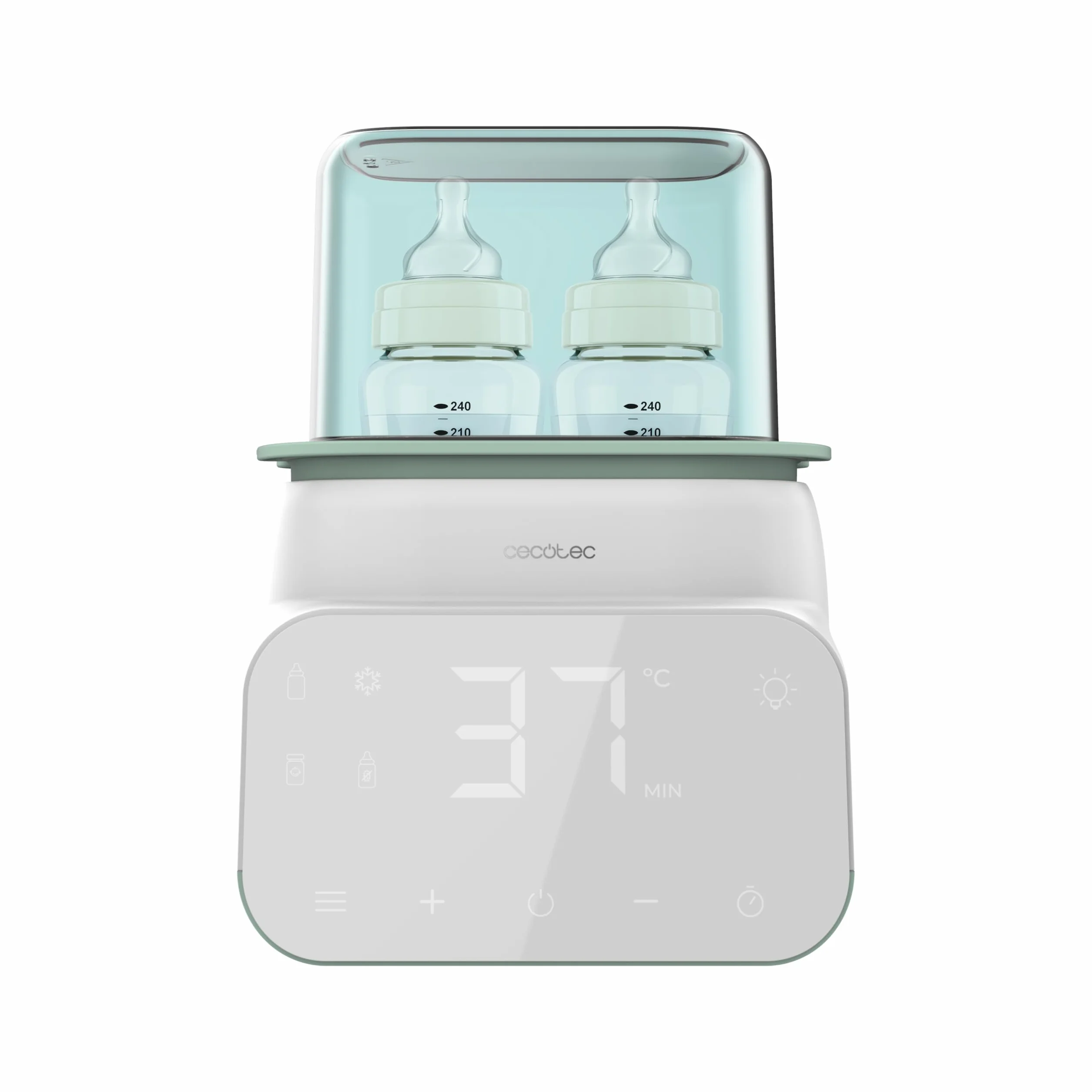 Cecotec Sterylizator do butelek Nana BabyCare Double BottleWarmer, 4 tryby, kosz na butelkę, nie zawiera BPA, bezpieczny do przechowywania wody, mleka i żywności