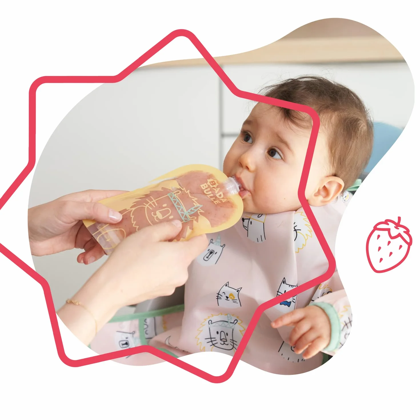Badabulle Zestaw 15 butelek wielokrotnego użytku dla niemowląt i dzieci, 150 ml, na duszone lub puree, w 100% hermetyczne, wolne od BPA, powierzchnia wielokrotnego zapisywania dla odnotowania przepisu