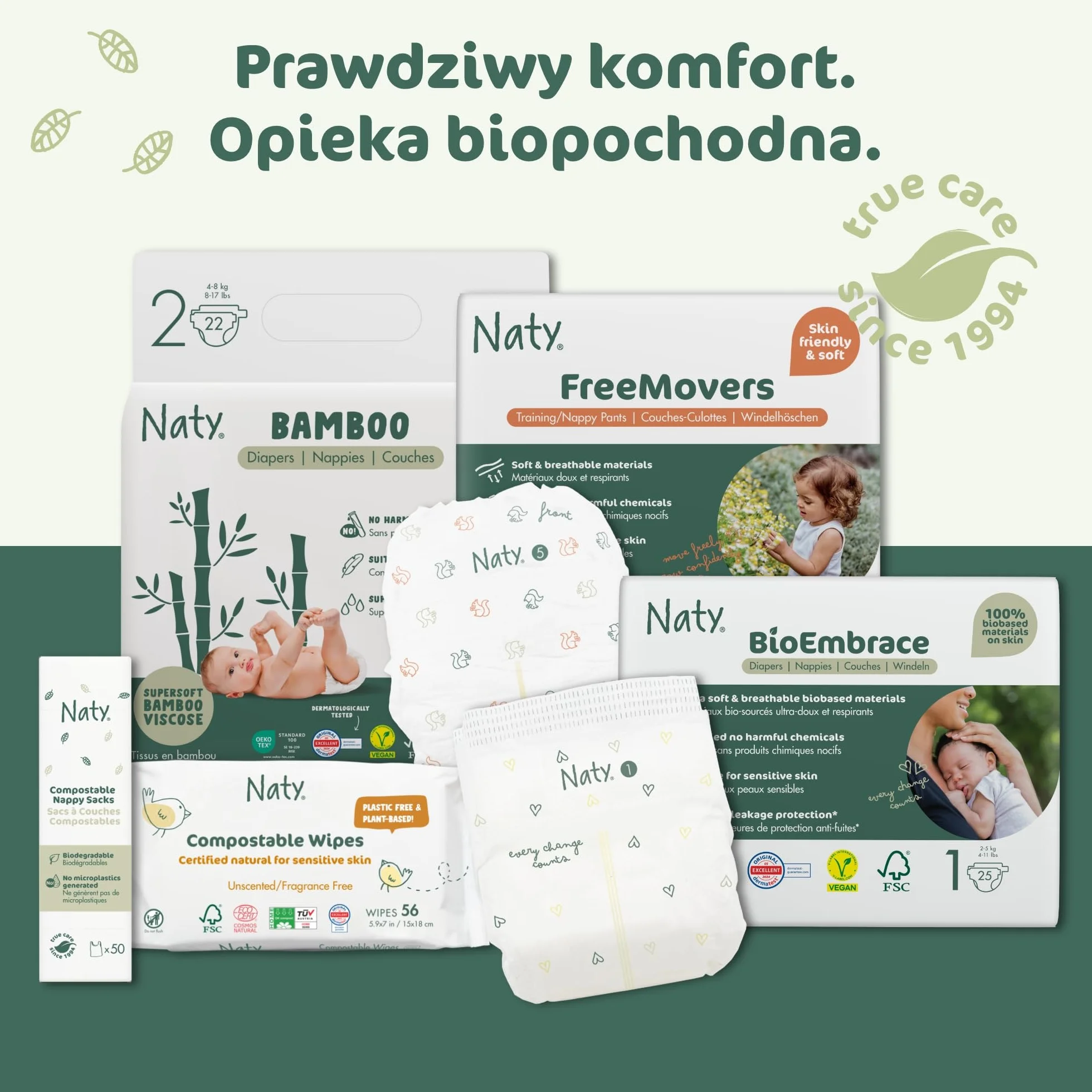 Naty Chusteczki dla Niemowląt Aloe | 98% Wody, Hipoalergiczne & Naturalne dla Wrażliwej Skóry | Bez Zapachu, Roślinne | Delikatne Chusteczki Noworodek & Małe Dziecko | 672 sztuk (12 op.)
