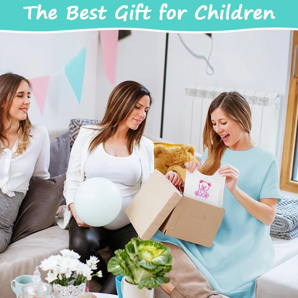 Vicloon Śliniaki dla niemowląt do malowania, 38 szt., do zabawy na baby shower, biały zestaw śliniaków z 12 śliniakami dla maluchów, 14 szablonów, 12 długopisów, prezent dla noworodka