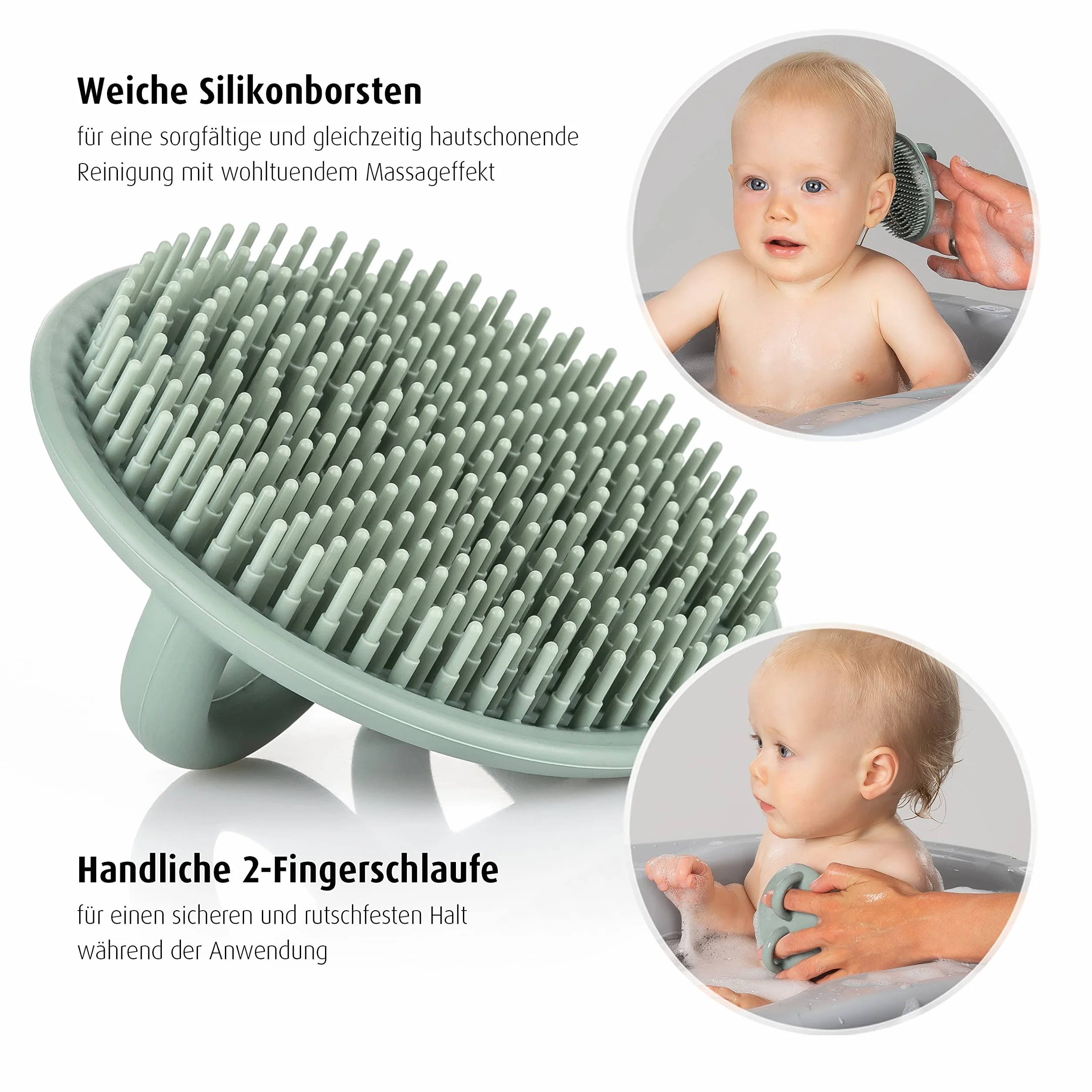 BabyCare szczotka do kąpieli z silikonu, do bardzo miękkiej i delikatnej kąpieli Twojego dziecka