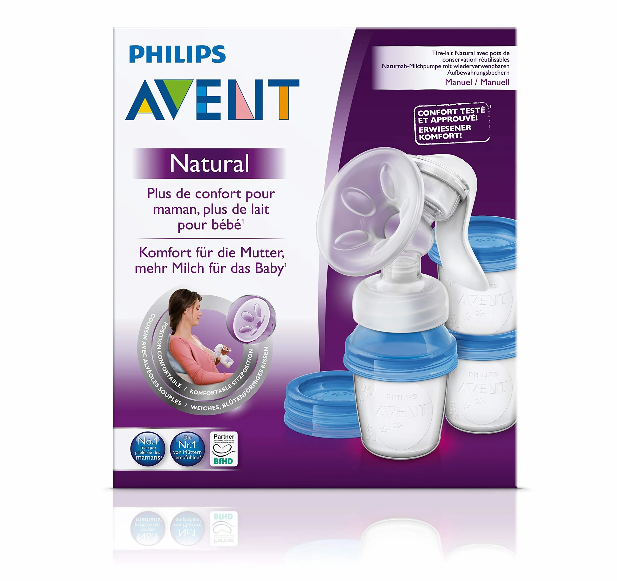 Philips Avent SCF330/13 ręczny laktator z butelką, przezroczysty