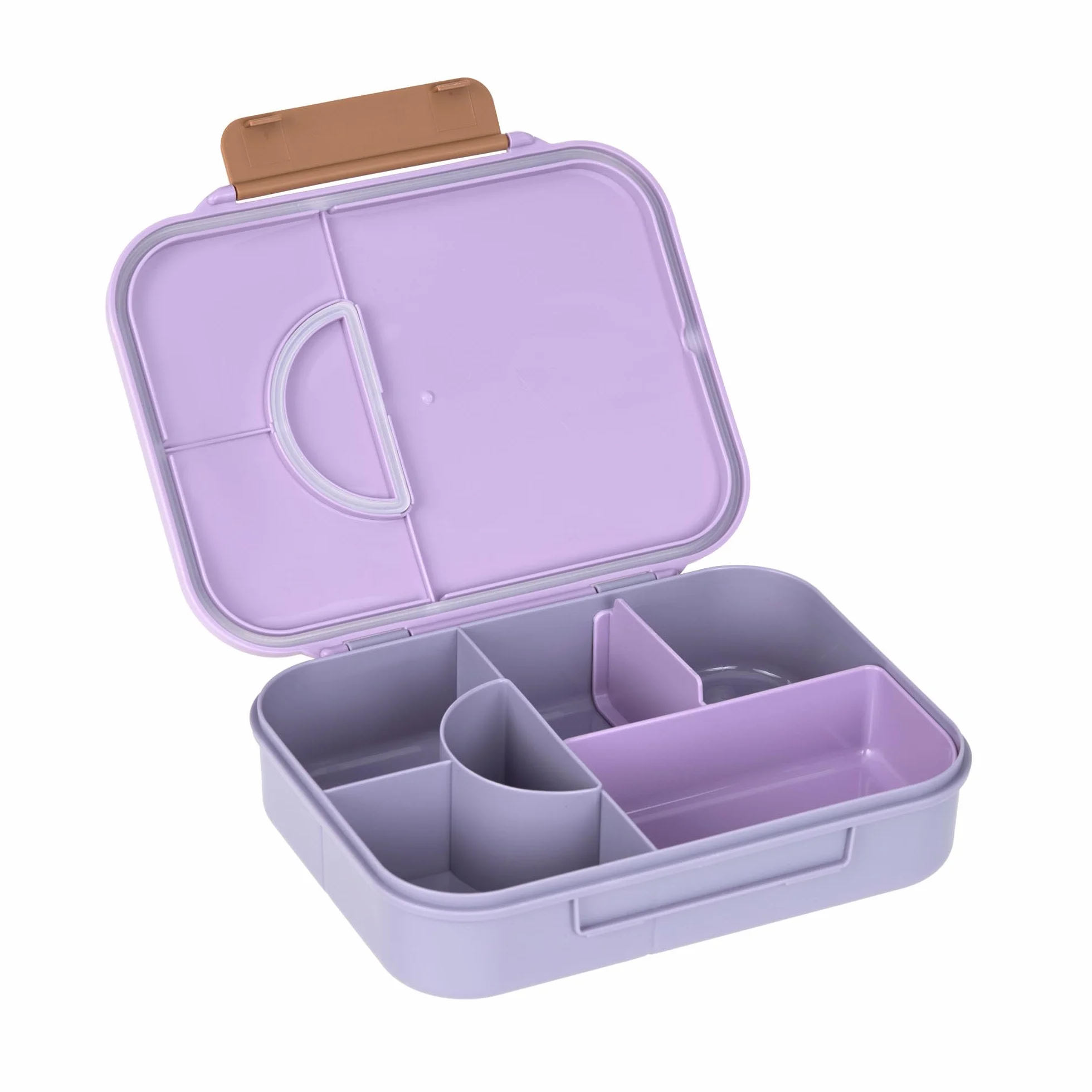 LÄSSIG Pudełko śniadaniowe dla dzieci, nie zawiera BPA, z wyjmowaną przegródką/pudełko na lunch Bento, Little Gang Heart fioletowe