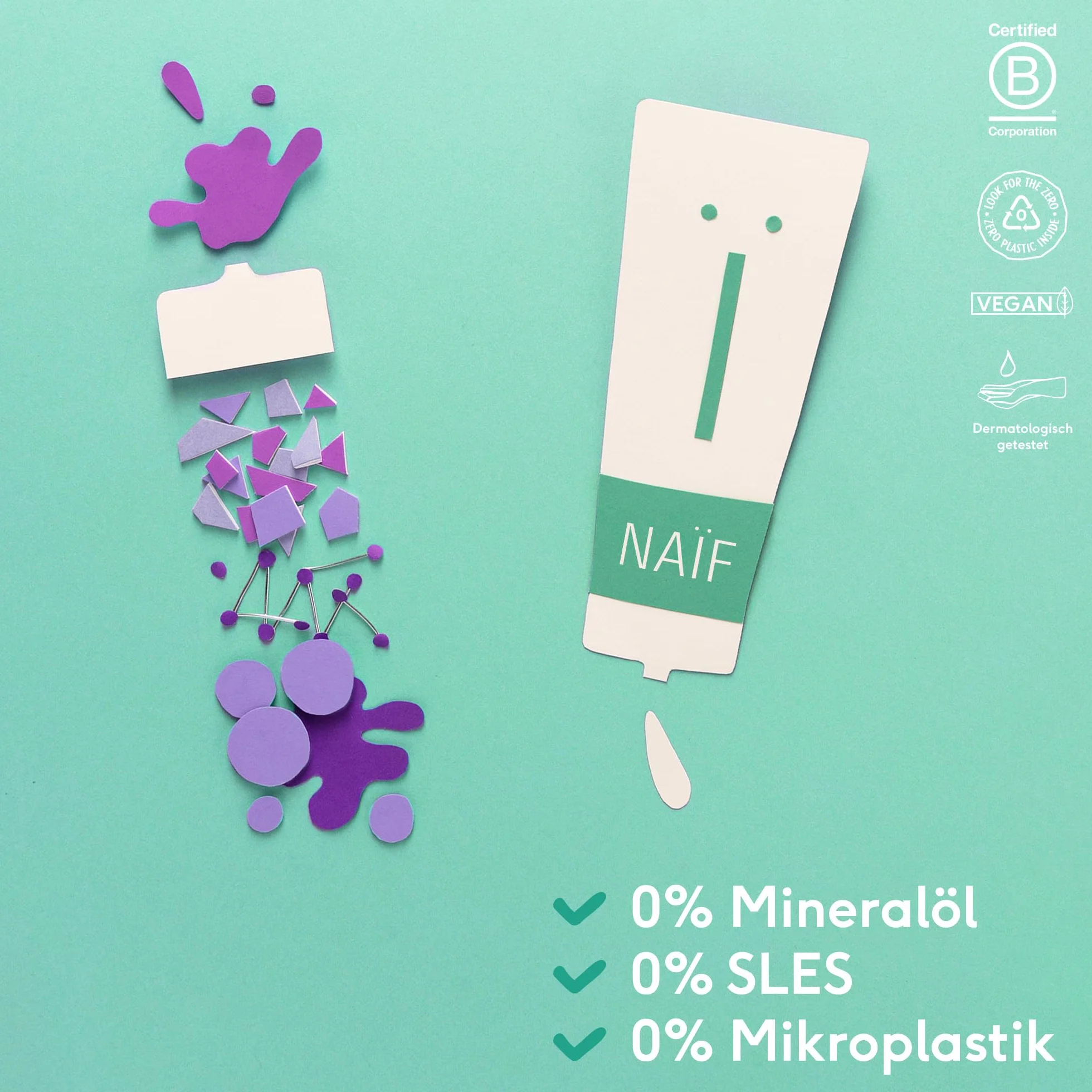 NAÏF Chusteczki nawilżające bez plastiku, pudełko do przechowywania na ciele lub twarz, 3 kg, białe, bez perfum, 432 szt