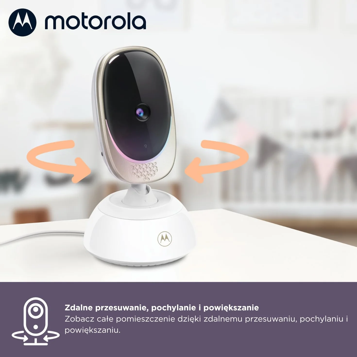 Motorola Nursery VM85 Connect Baby Monitor z kamerą – WiFi i aplikacja mobilna, wyświetlacz 5”, widzenie nocne, obrót/pochylenie, dwukierunkowa rozmowa, kołysanki