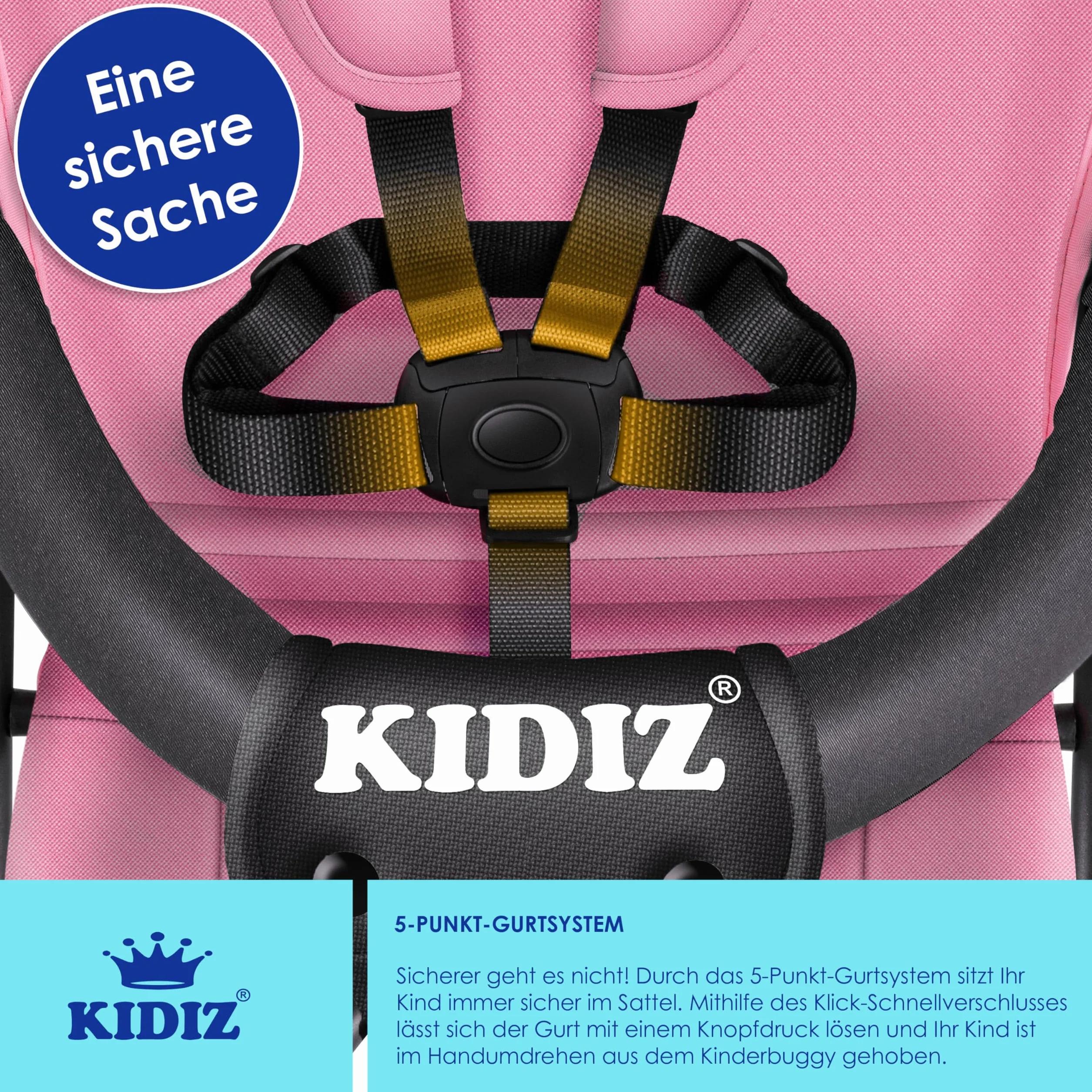 KIDIZ® CITY Wózek dziecięcy Wózek dziecięcy Uniwersalny składany wózek sportowy, składany, 4-calowe kółka obrotowe 360°, osłona przeciwsłoneczna i ochrona przed deszczem