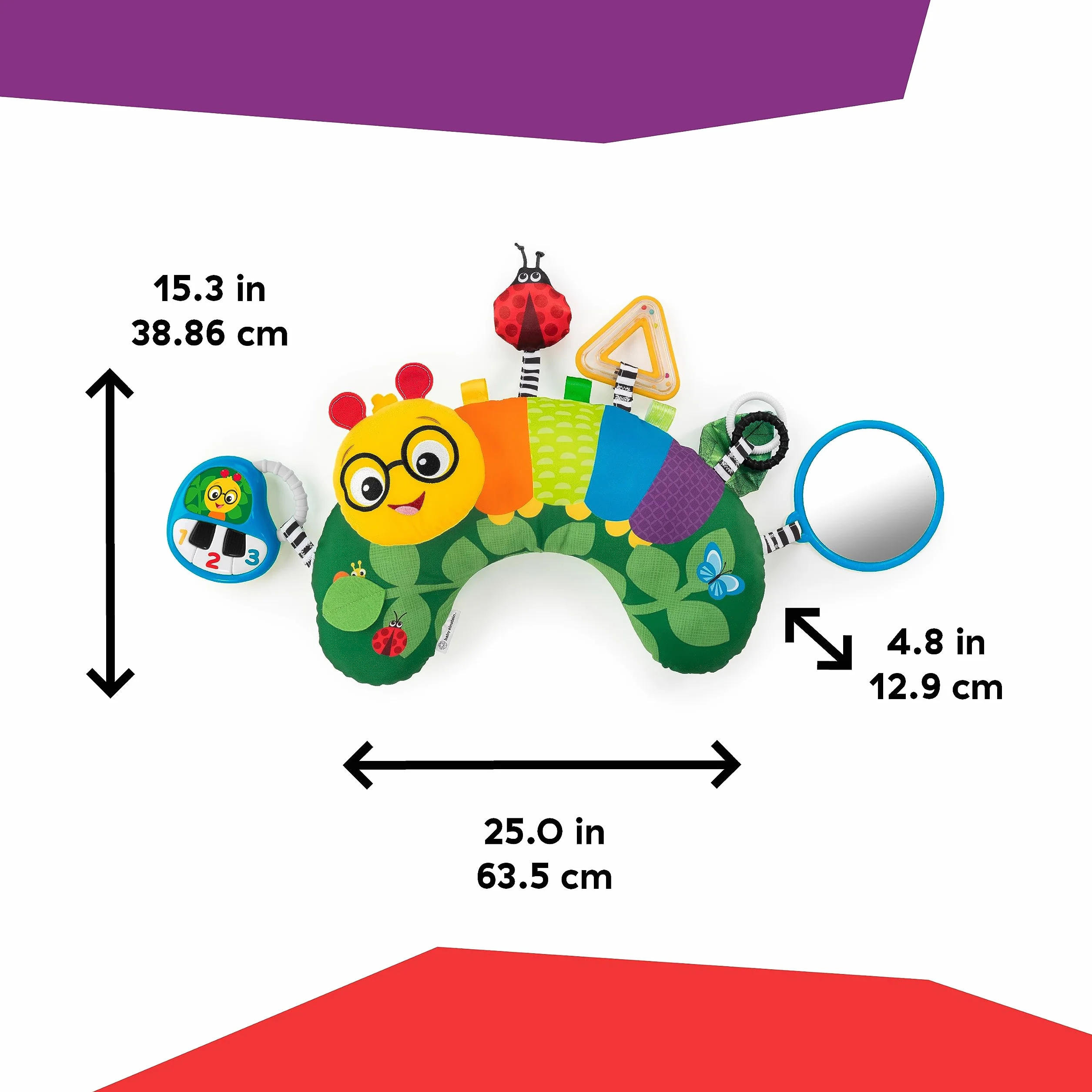 Baby Einstein, Cal-a-Pillow poduszka do aktywności na brzuchu, multisensoryczna, od 0+ miesięcy