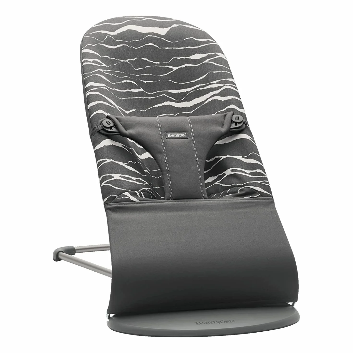 BabyBjörn Bliss Leżak niemowlęcy, bawełna, antracytowo-szary/nordycki naturalny