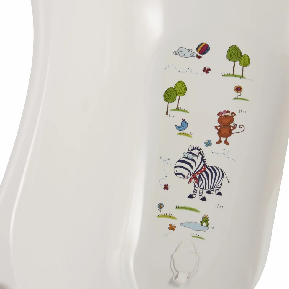 keeeper Ergonomiczna wanienka Hippo dla niemowląt z korkiem, od 0 do ok. 12 miesięcy, 84 cm, Maria, Biała