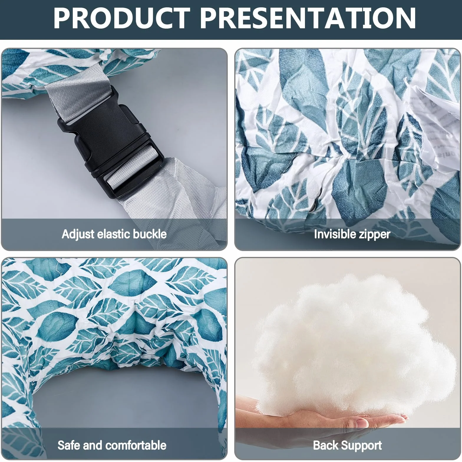 GBKDQQ Poduszka do karmienia, poduszka dla kobiet w ciąży, małe rogalik do karmienia ze zdejmowaną poszewką na poduszkę do karmienia, Nursing Pillow z regulowanym pasem biodrowym i barierką