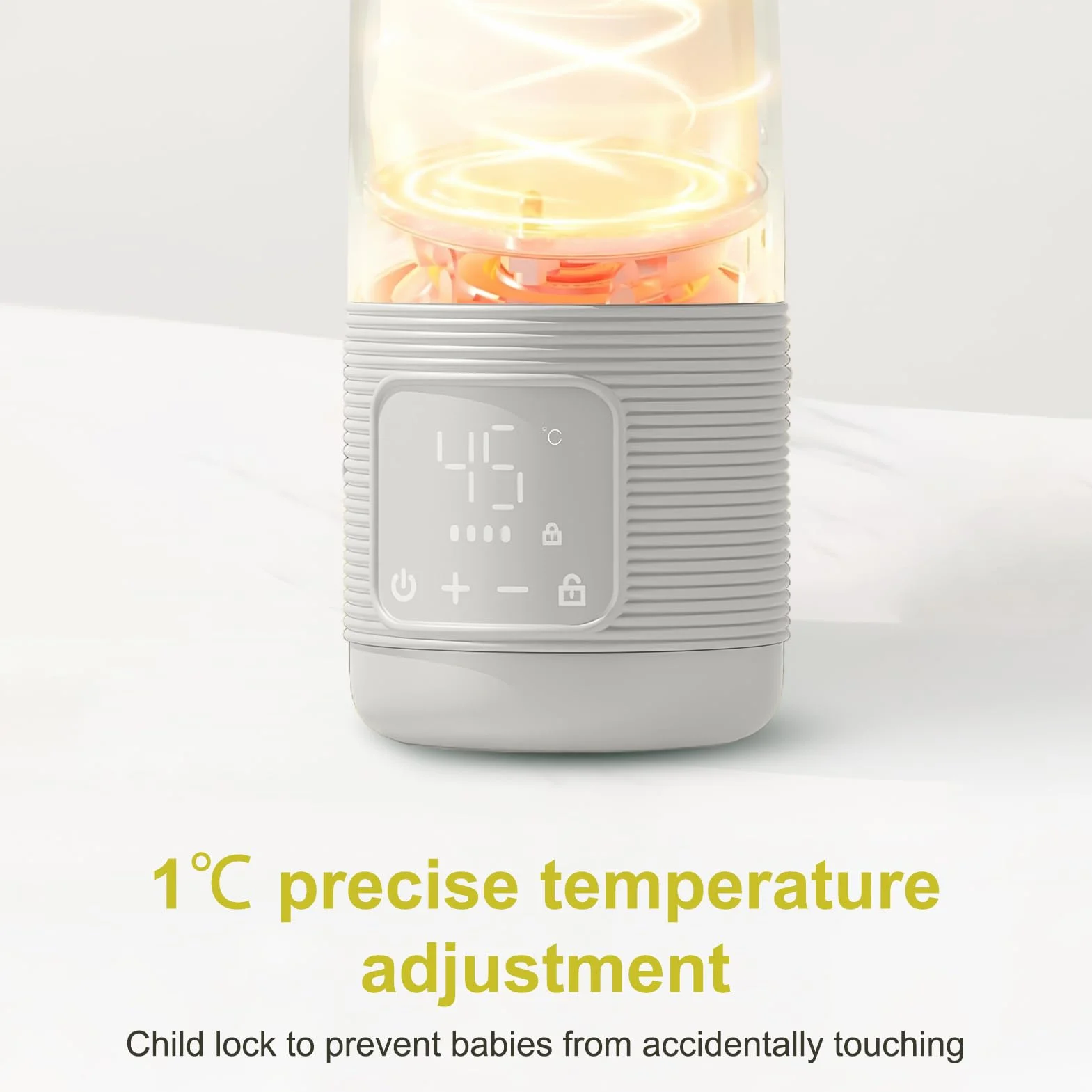 Bezprzewodowy podgrzewacz do mleka z wyświetlaczem LCD, bezpieczny do mleka matki, szybkie nagrzewanie, precyzyjna kontrola temperatury, akumulator 5000 mAh, z USB C, szybkie ładowanie, 500 ml, biały