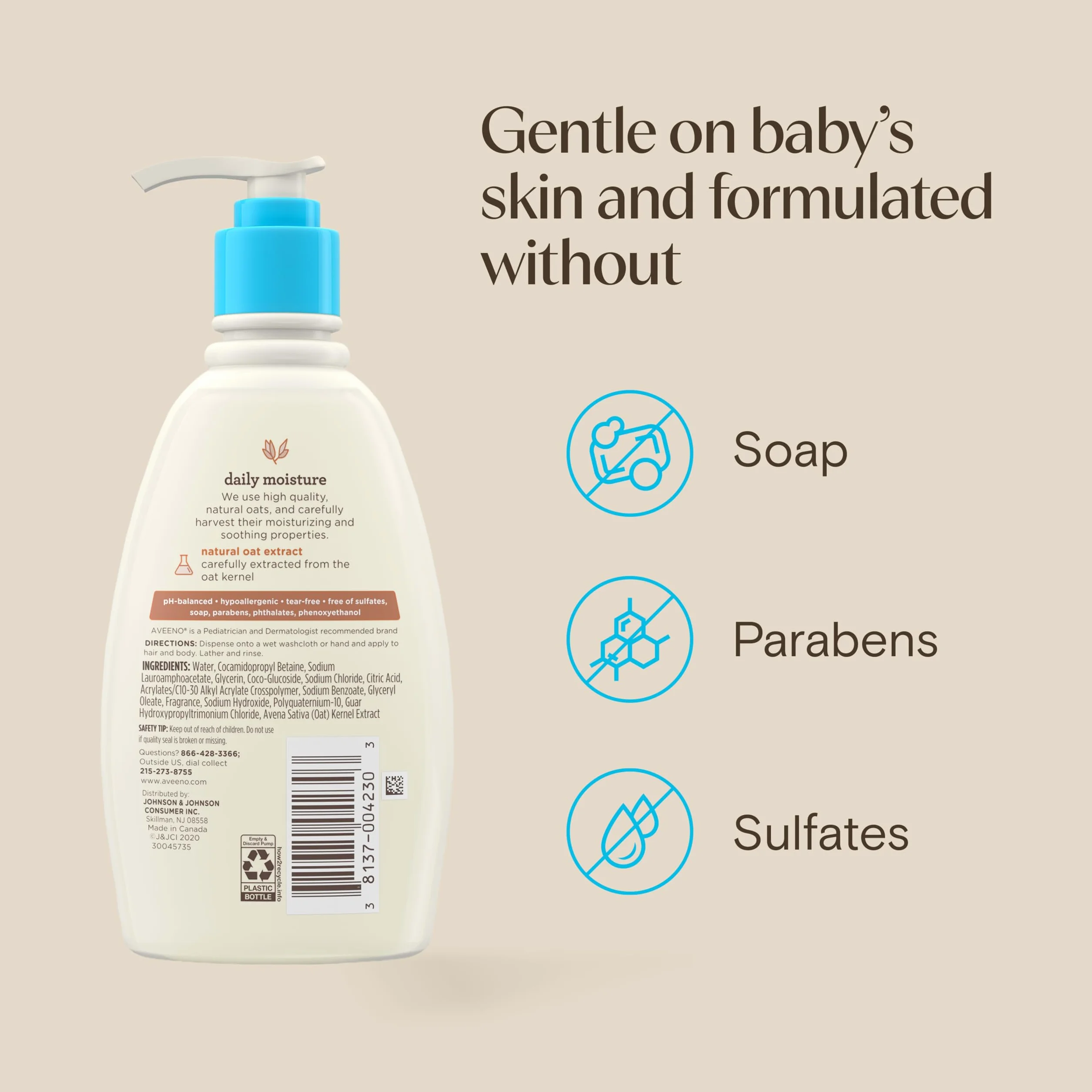 Aveeno Baby Mycie i szampon - 12 uncji.