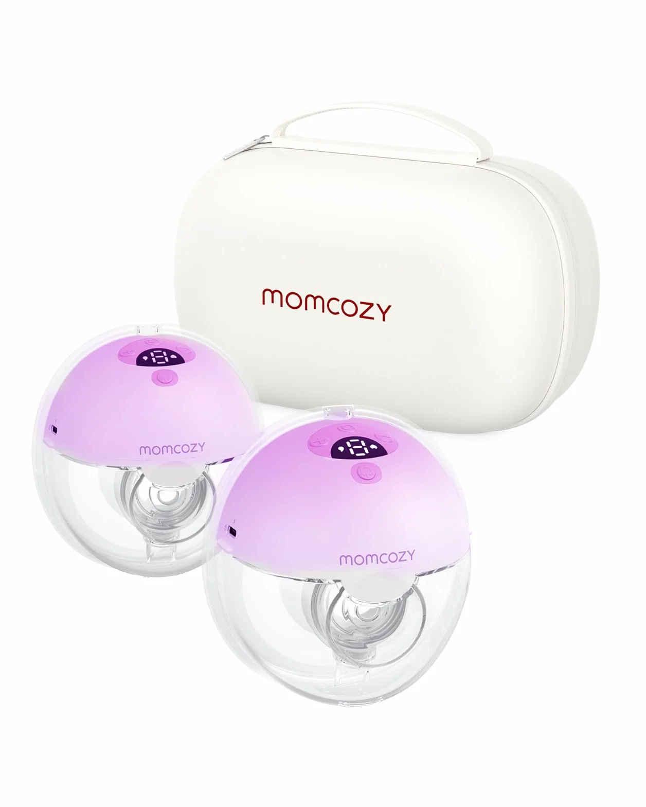 Momcozy M5 Laktator nie wymagający użycia rąk, do noszenia, podwójny kołnierz, z 3 trybami i 9 poziomami, przenośny, elektryczny, 24 mm, 2, fioletowy